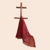 Dark Maroon Handblock Kota Cotton Saree
