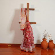 Red Yellow Handblock Kota Cotton Saree