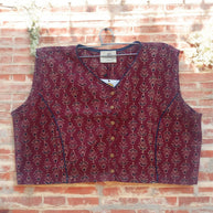 Purple Handblock Print Cotton Blouse