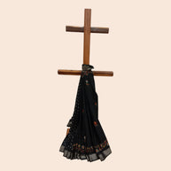 Black Multi Floral Silk Saree