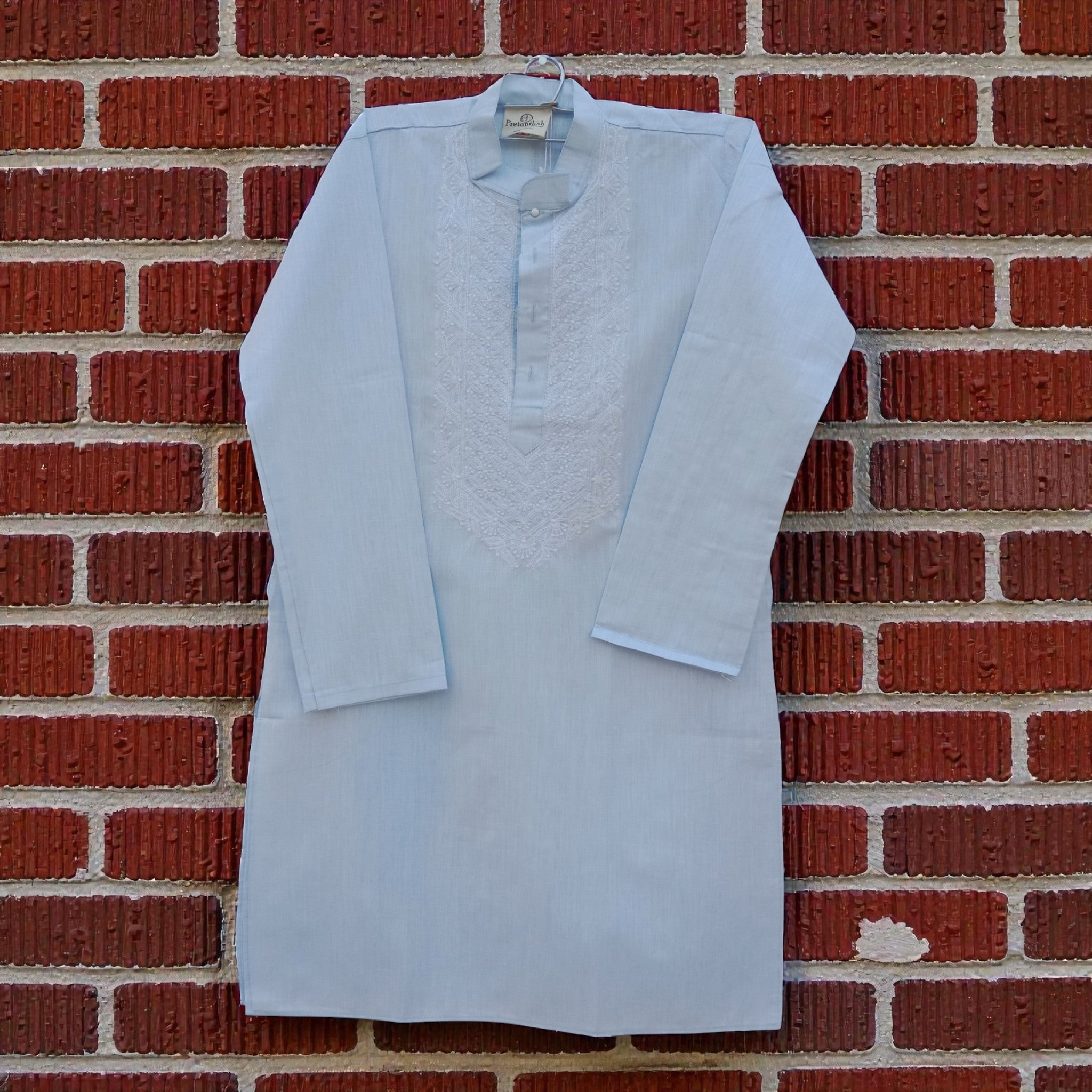Light Blue Chikankari Cotton Kurta