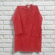 Dark Red Chikankari Cotton Kurta