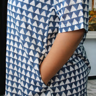 IndiCheck Handblock Cotton Short Dress