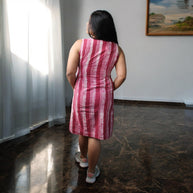 SoftStripes Handblock Cotton Shift Dress