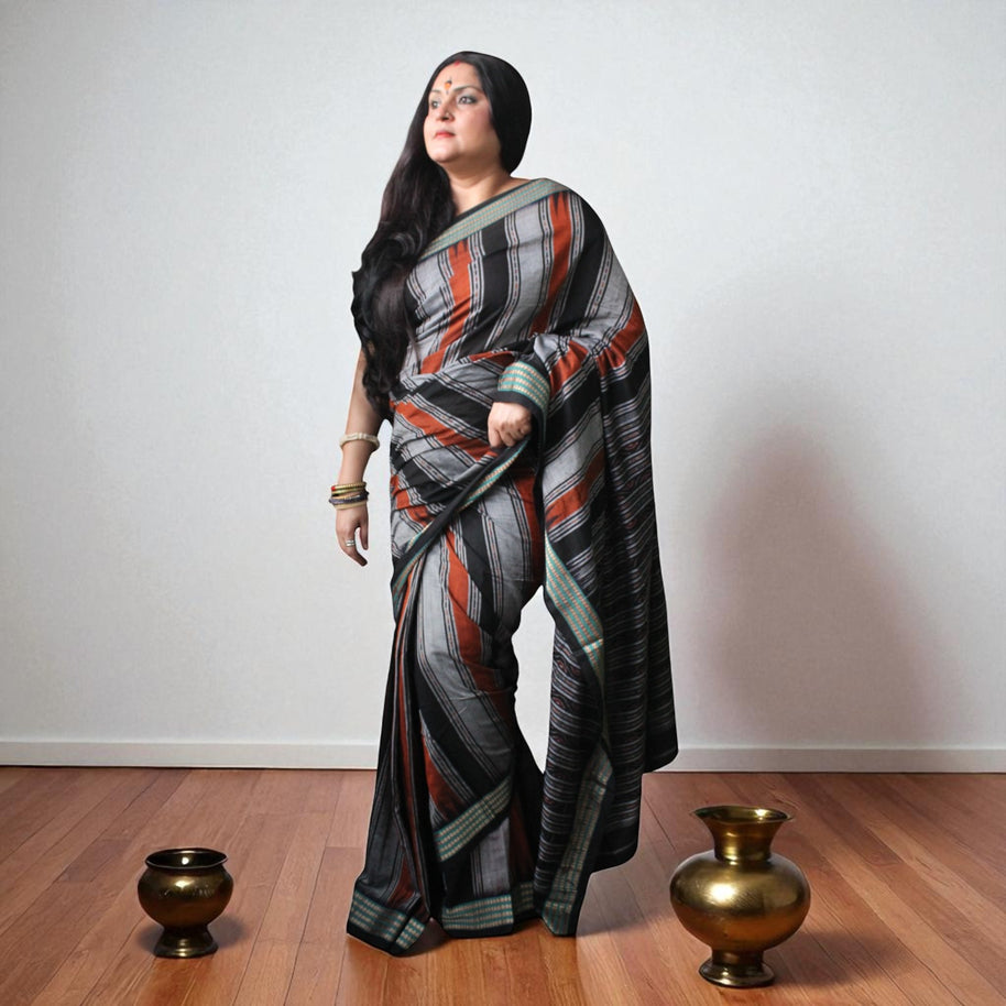 Traditional Handwoven Sambalpuri Cotton Saree