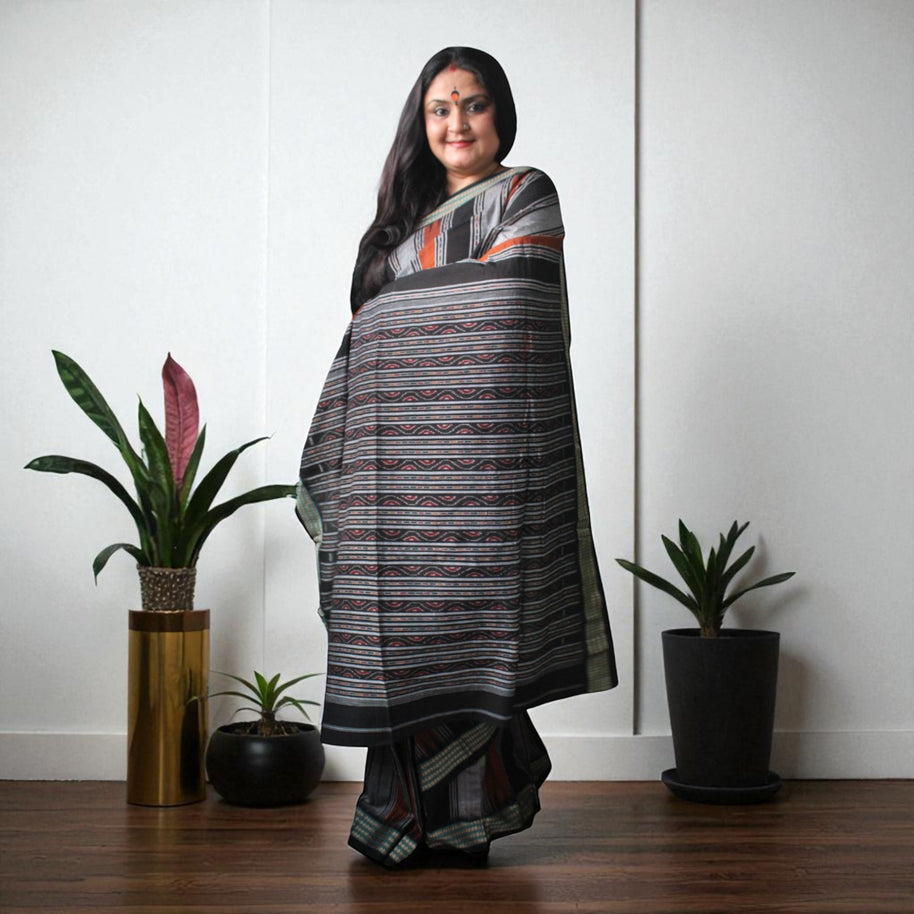 Traditional Handwoven Sambalpuri Cotton Saree