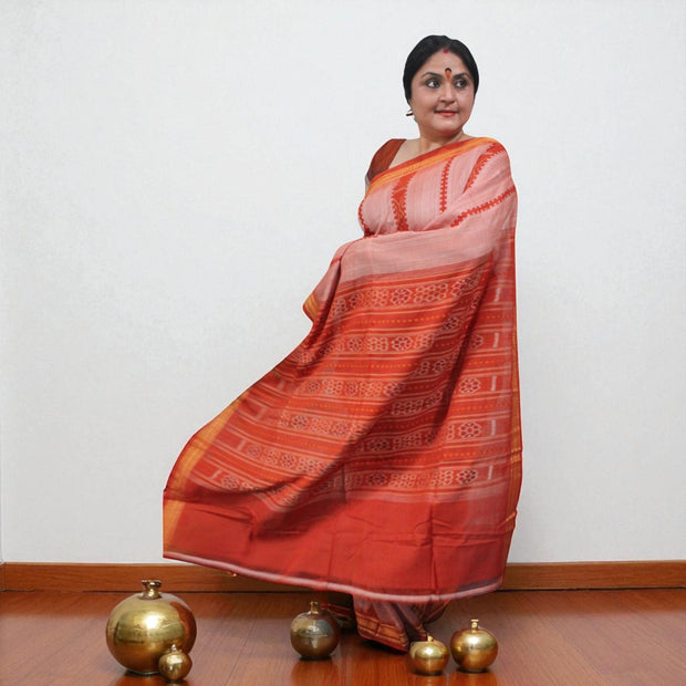 Traditional Handwoven Sambalpuri Cotton Saree