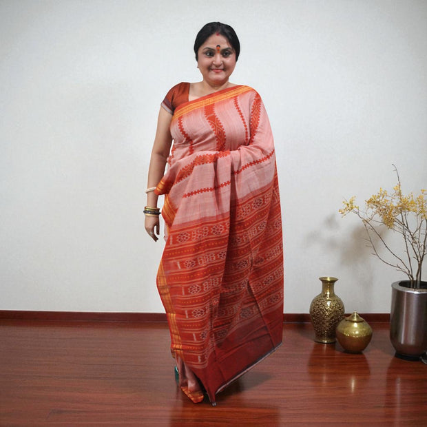 Traditional Handwoven Sambalpuri Cotton Saree