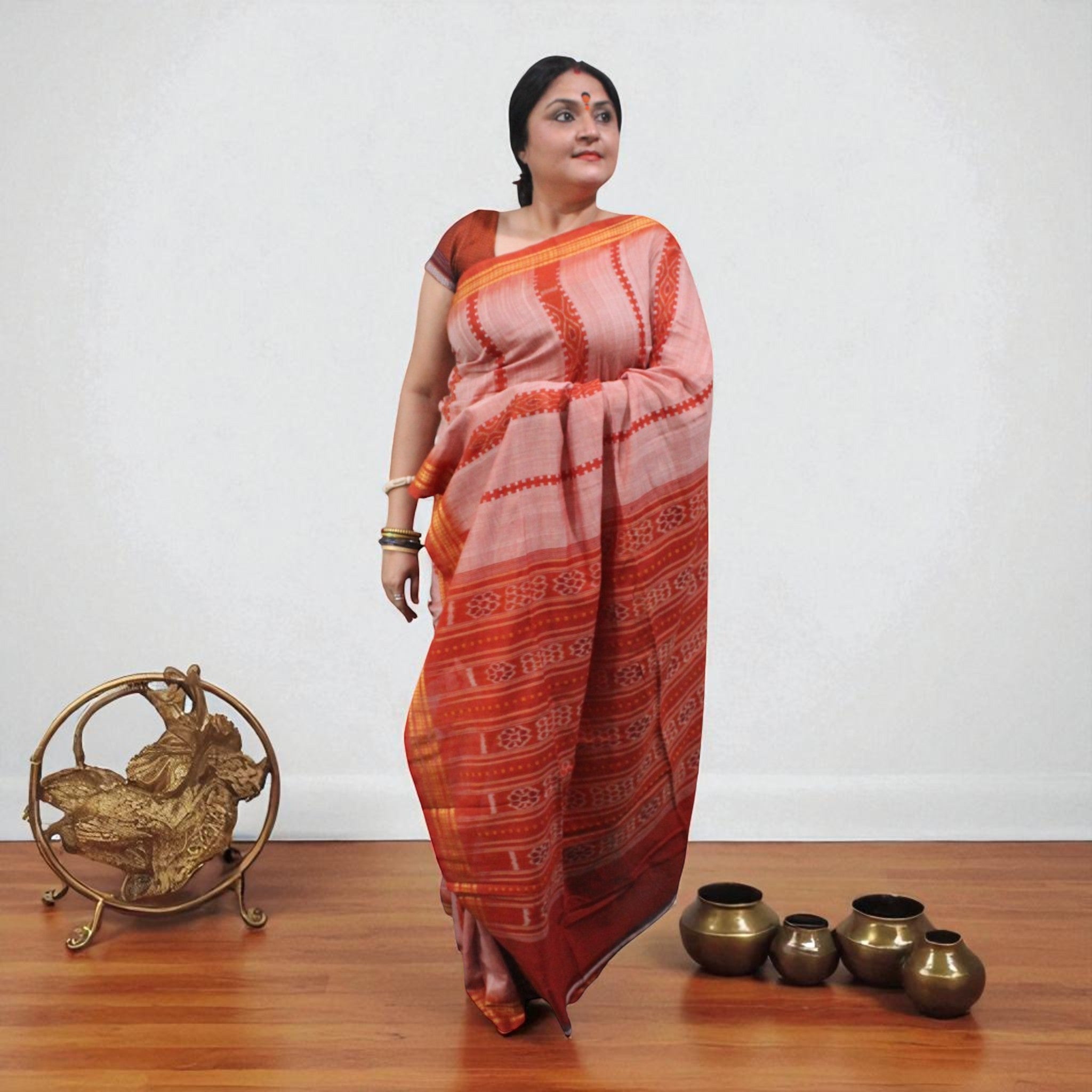 Traditional Handwoven Sambalpuri Cotton Saree