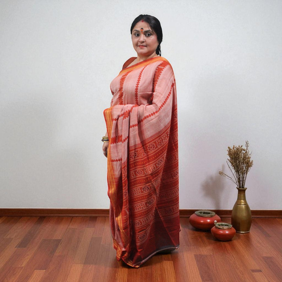 Traditional Handwoven Sambalpuri Cotton Saree
