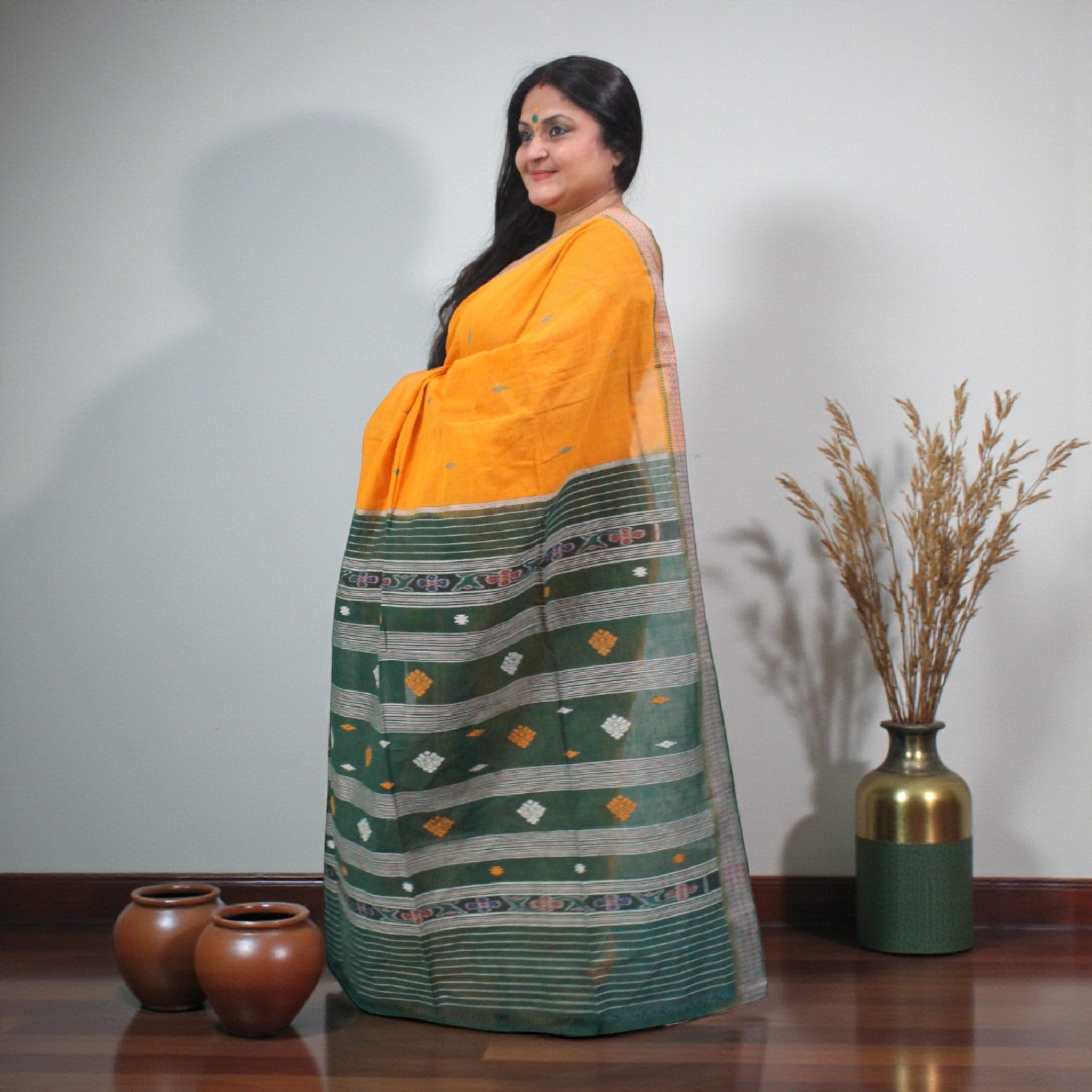HaritArang Sambalpuri Cotton Saree