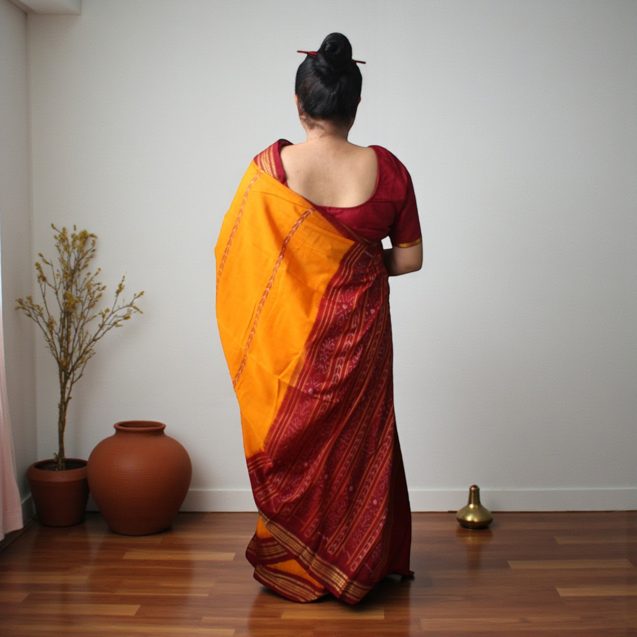 Traditional Handwoven Sambalpuri Cotton Saree