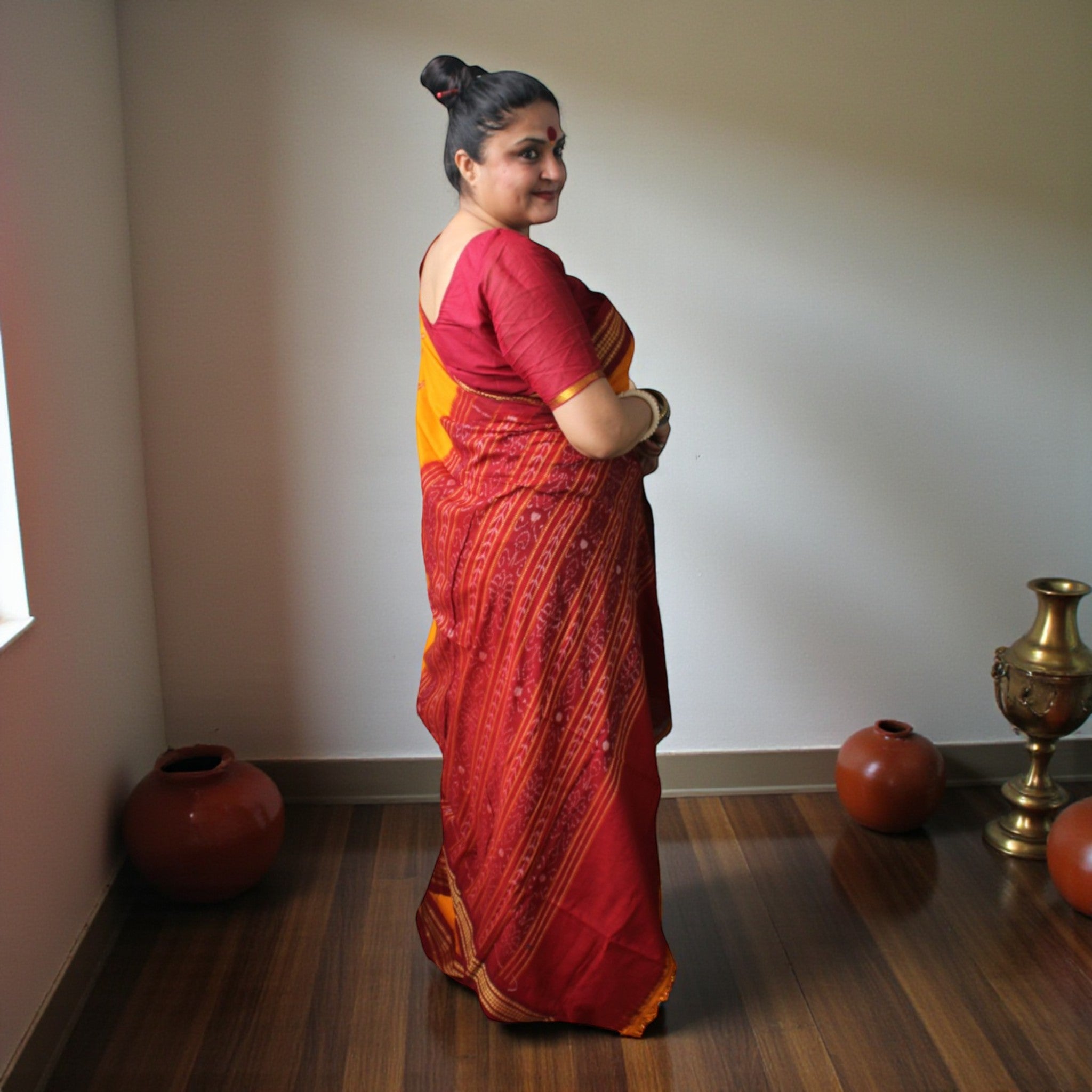 Traditional Handwoven Sambalpuri Cotton Saree