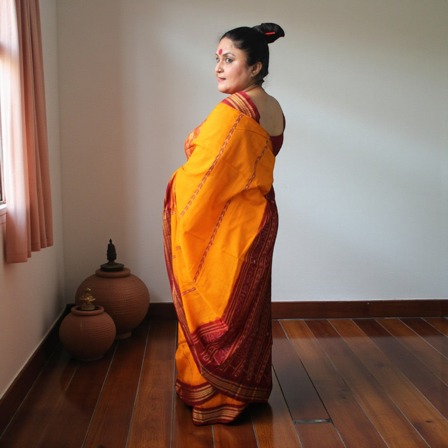 Traditional Handwoven Sambalpuri Cotton Saree
