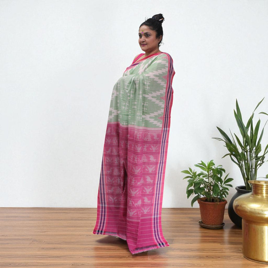 Traditional Handwoven Sambalpuri Cotton Saree