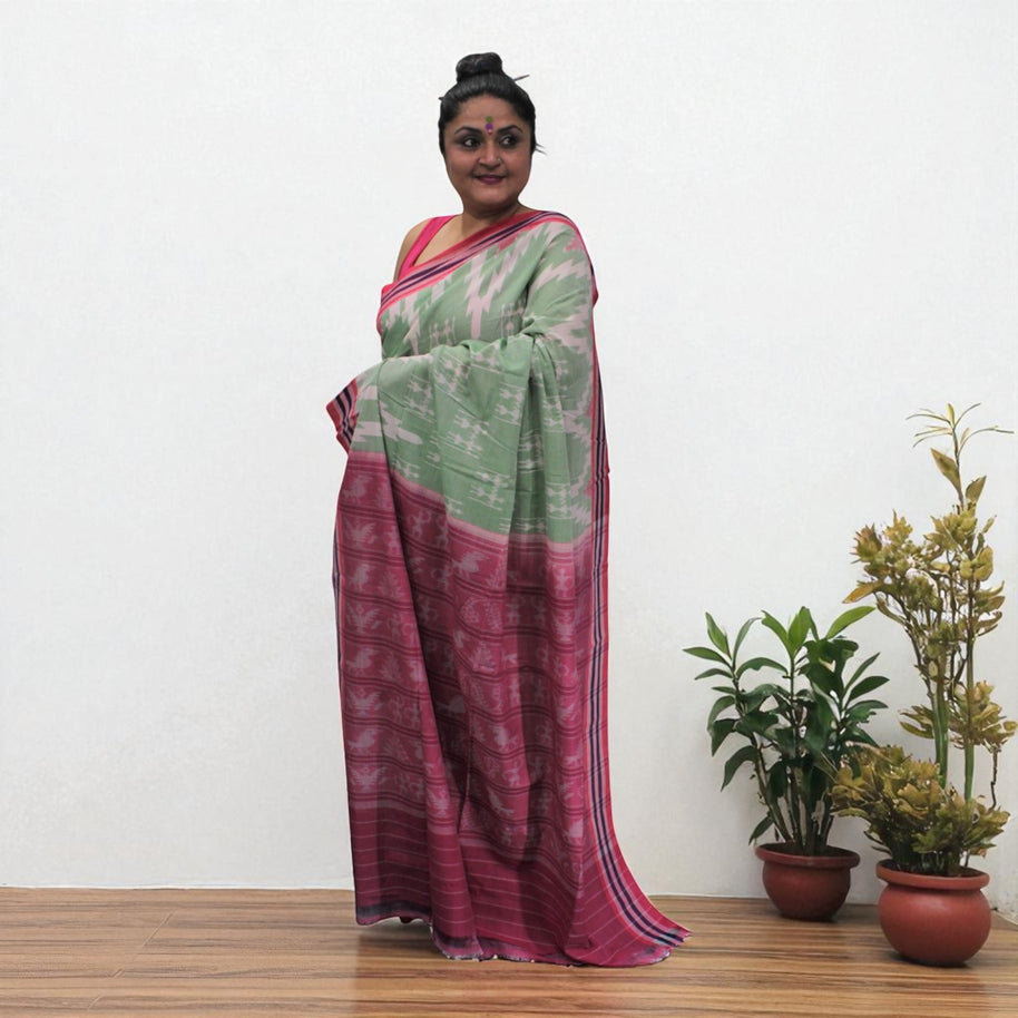Traditional Handwoven Sambalpuri Cotton Saree