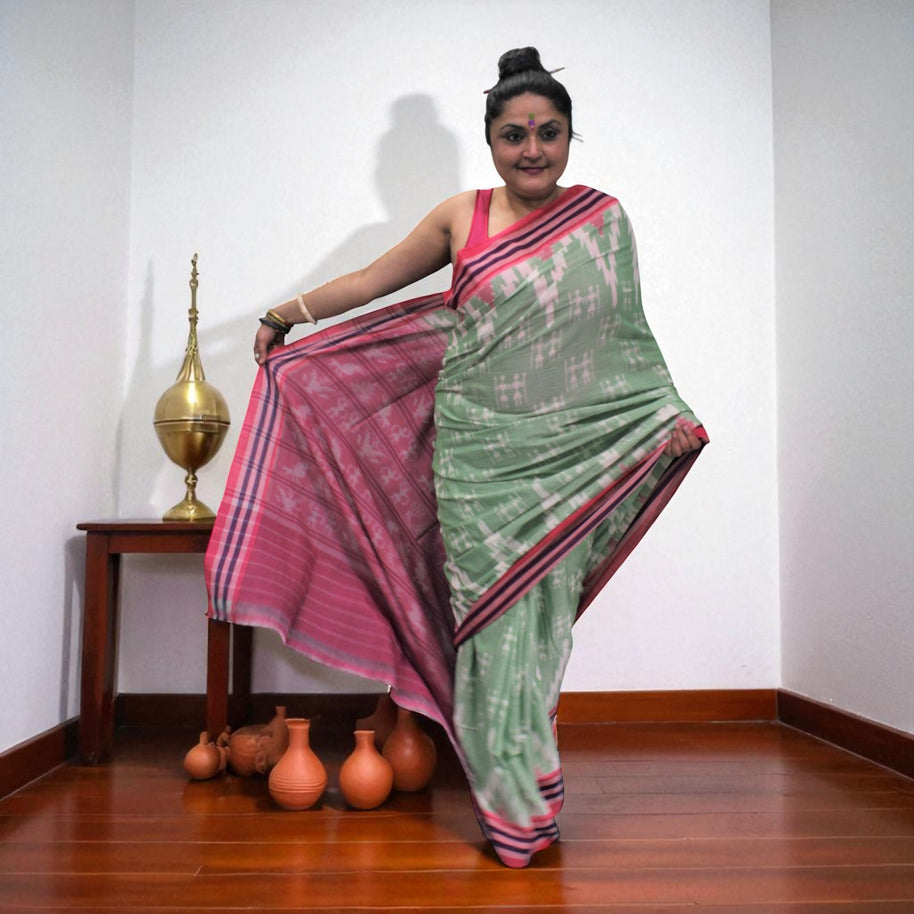 Traditional Handwoven Sambalpuri Cotton Saree