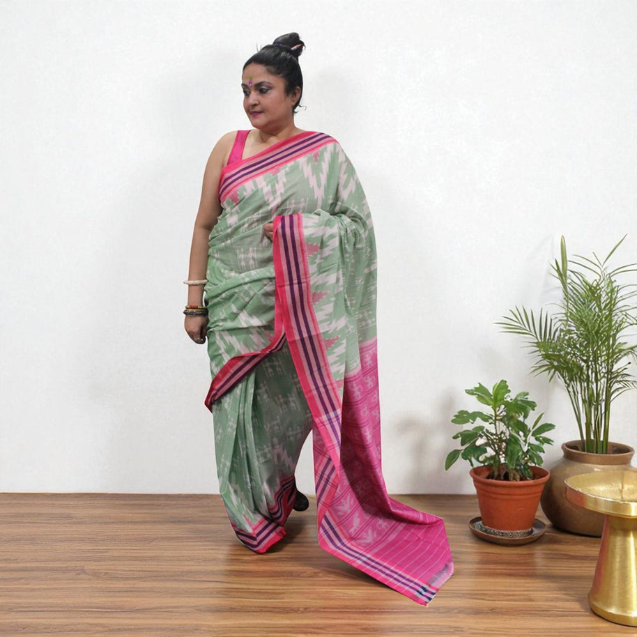 Traditional Handwoven Sambalpuri Cotton Saree