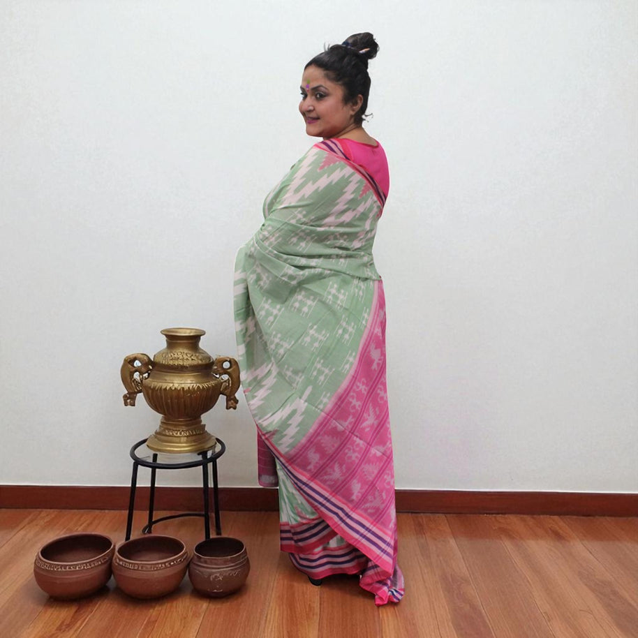 Traditional Handwoven Sambalpuri Cotton Saree