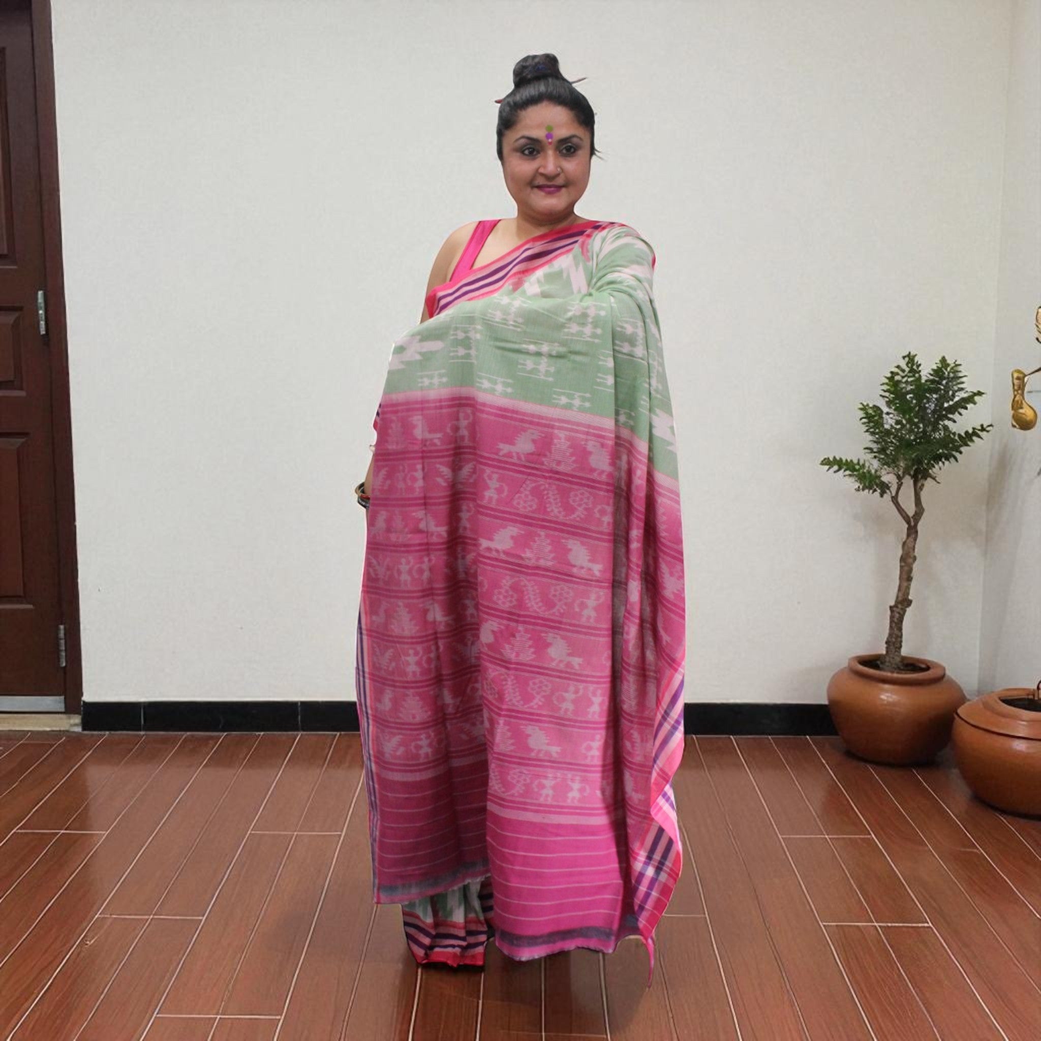 Traditional Handwoven Sambalpuri Cotton Saree