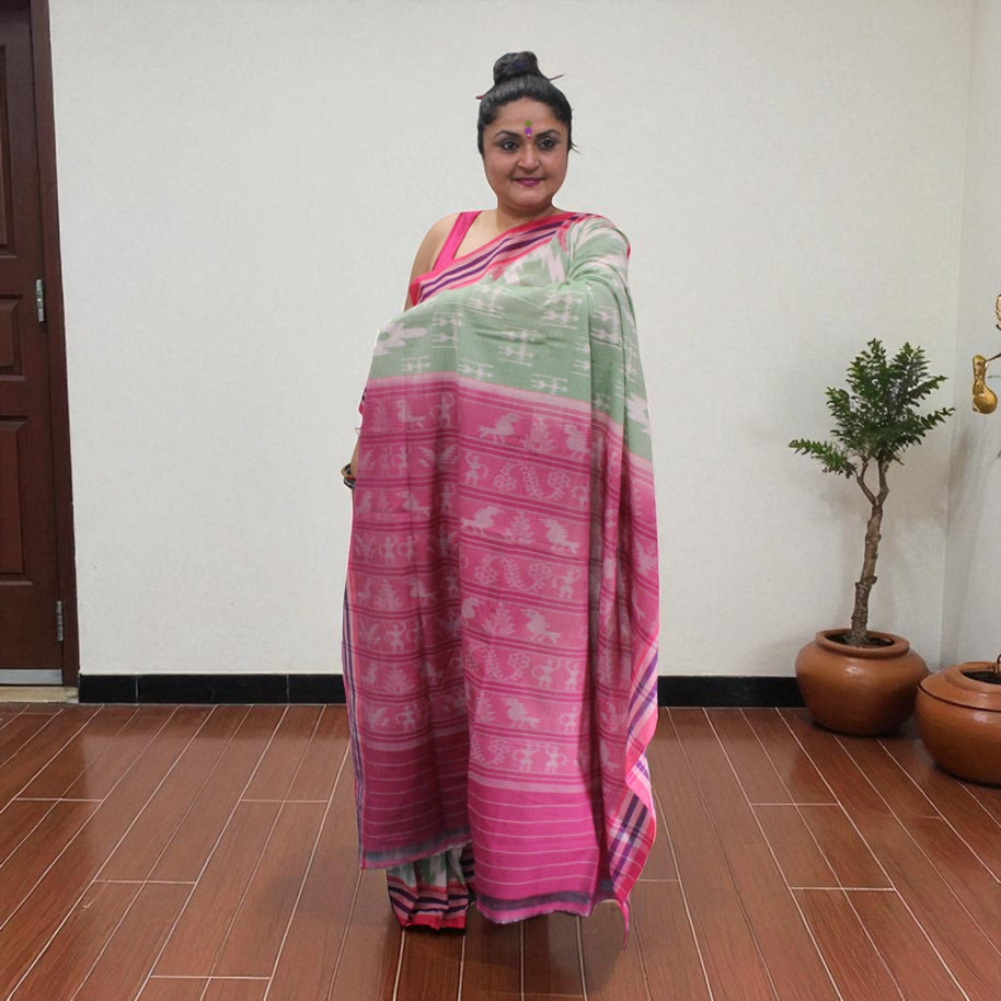 Traditional Handwoven Sambalpuri Cotton Saree