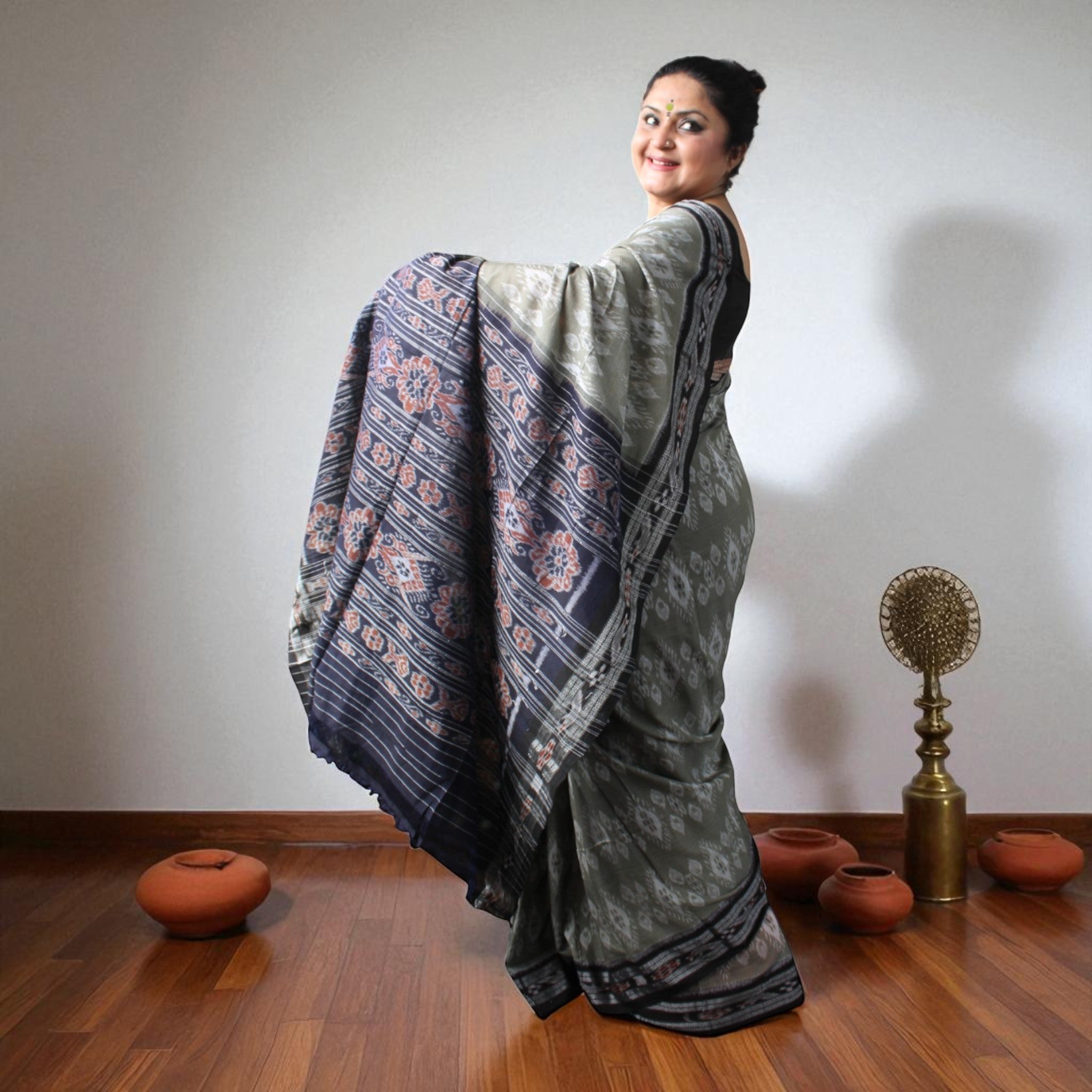 Traditional Handwoven Sambalpuri Cotton Saree