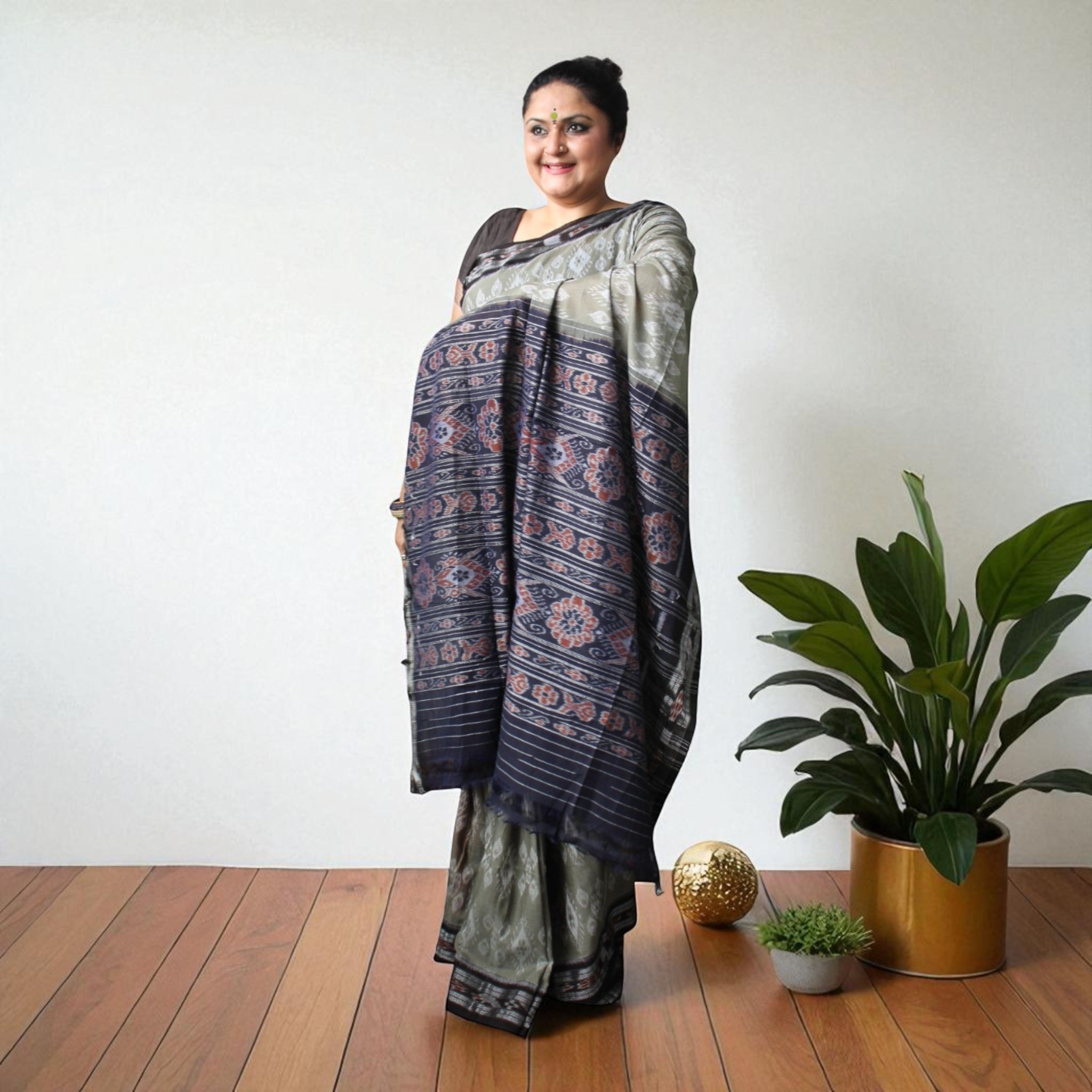 Traditional Handwoven Sambalpuri Cotton Saree