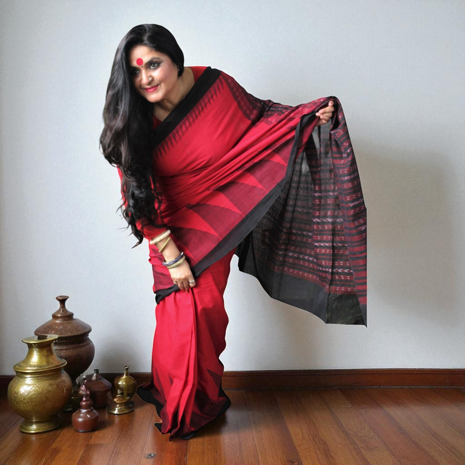 Traditional Handwoven Sambalpuri Cotton Saree