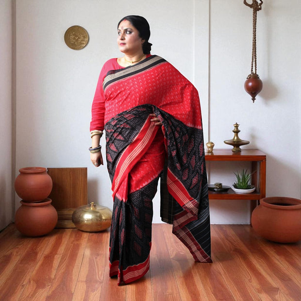 Traditional Handwoven Sambalpuri Cotton Saree