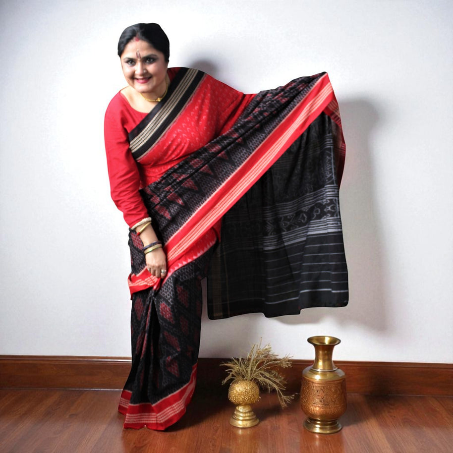Traditional Handwoven Sambalpuri Cotton Saree