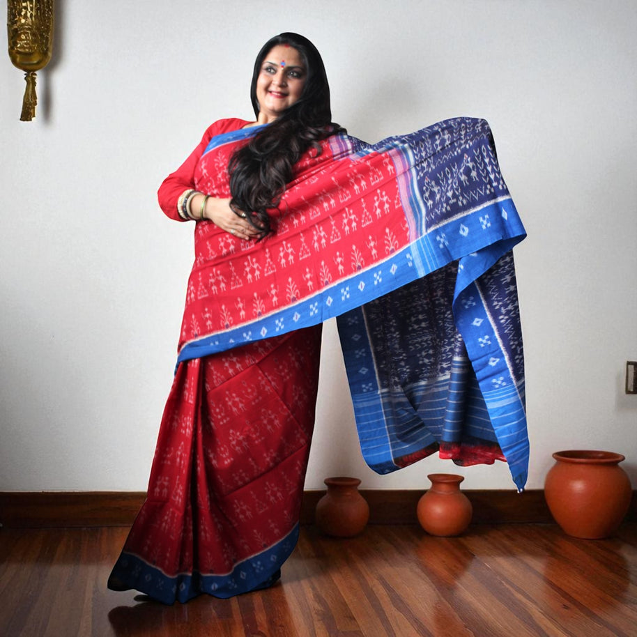 Traditional Handwoven Sambalpuri Cotton Saree