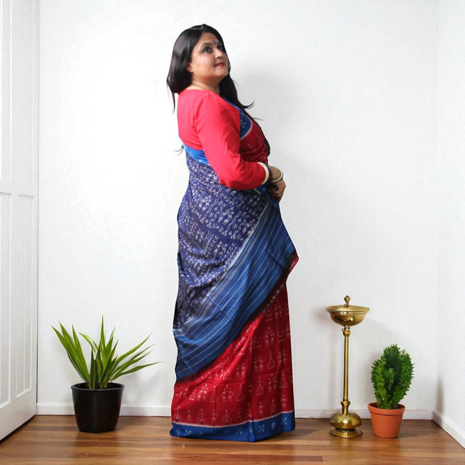 Traditional Handwoven Sambalpuri Cotton Saree