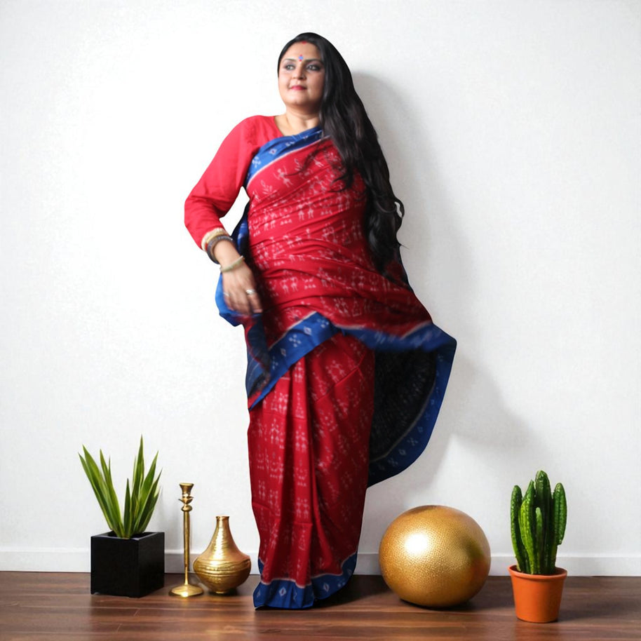 Traditional Handwoven Sambalpuri Cotton Saree