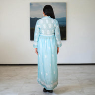 Chikankari Breeze Jute Cotton Gown