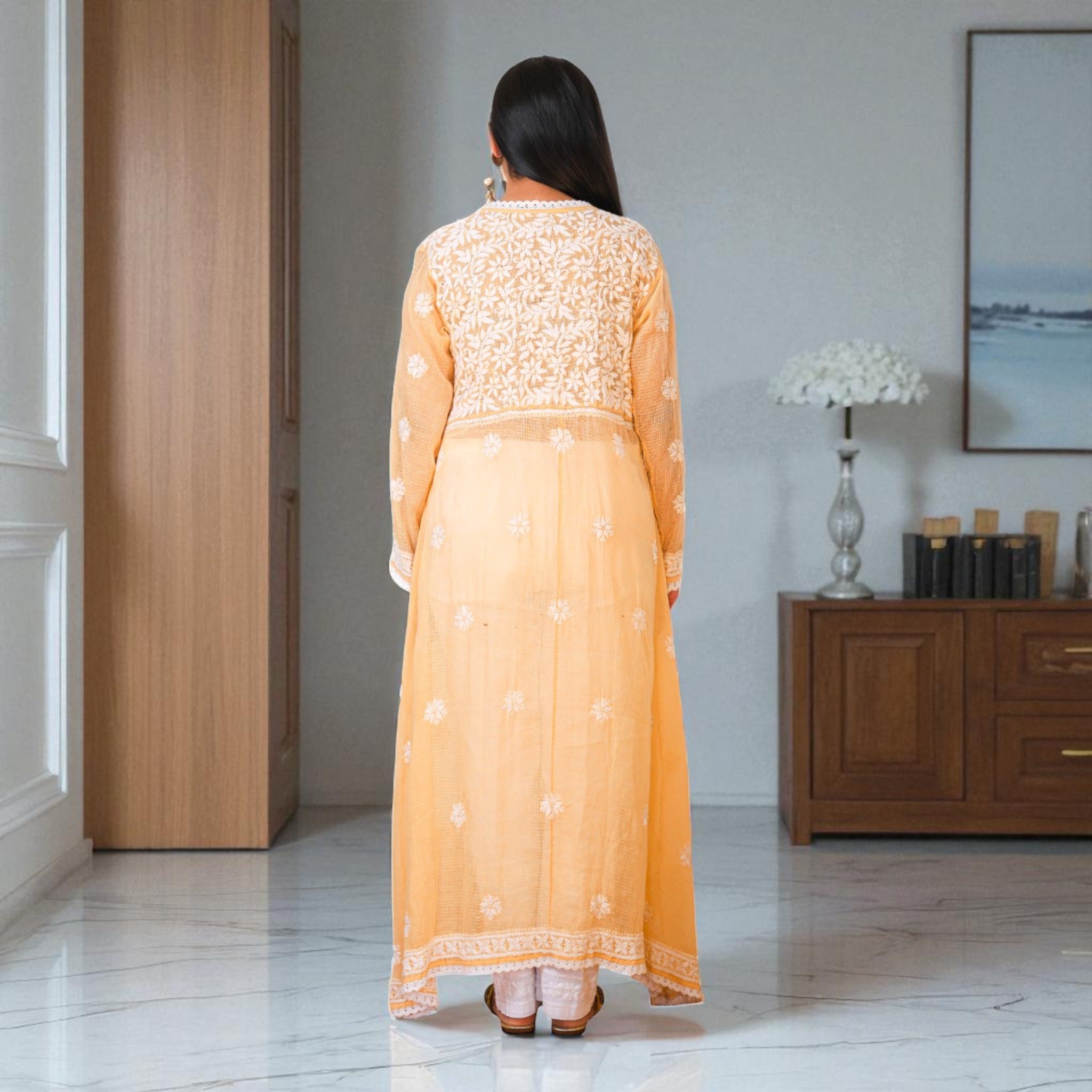 Sunehri Saaz Cotton Angrakha Kurta