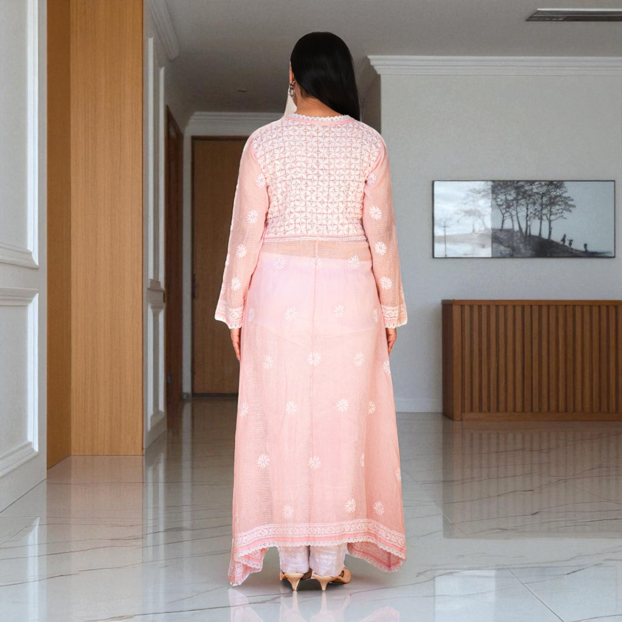 Noor-e-Gulab Cotton Angrakha Kurta