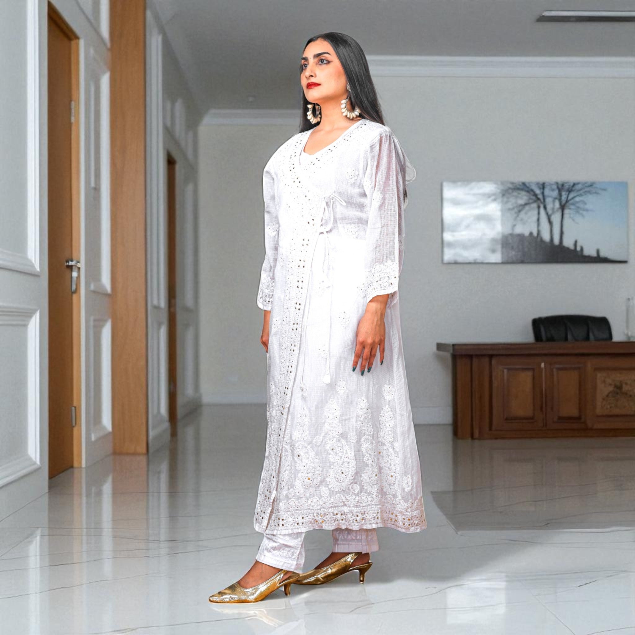 Noor Angrakha Cotton Kurta