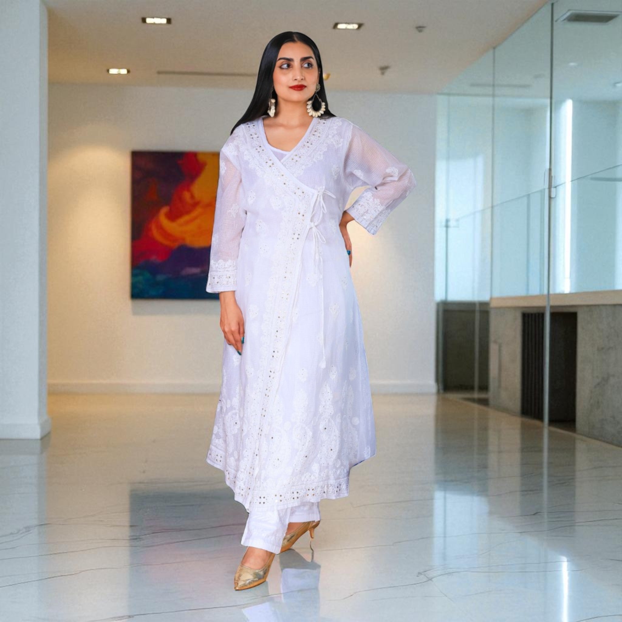 Noor Angrakha Cotton Kurta