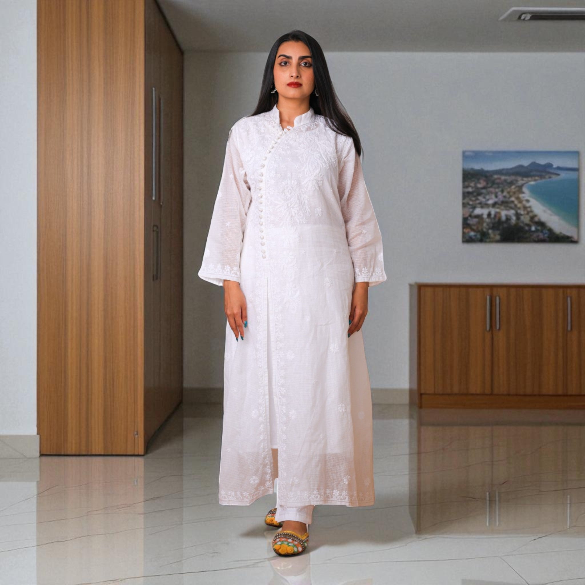 Noor Angrakha Cotton Kurta