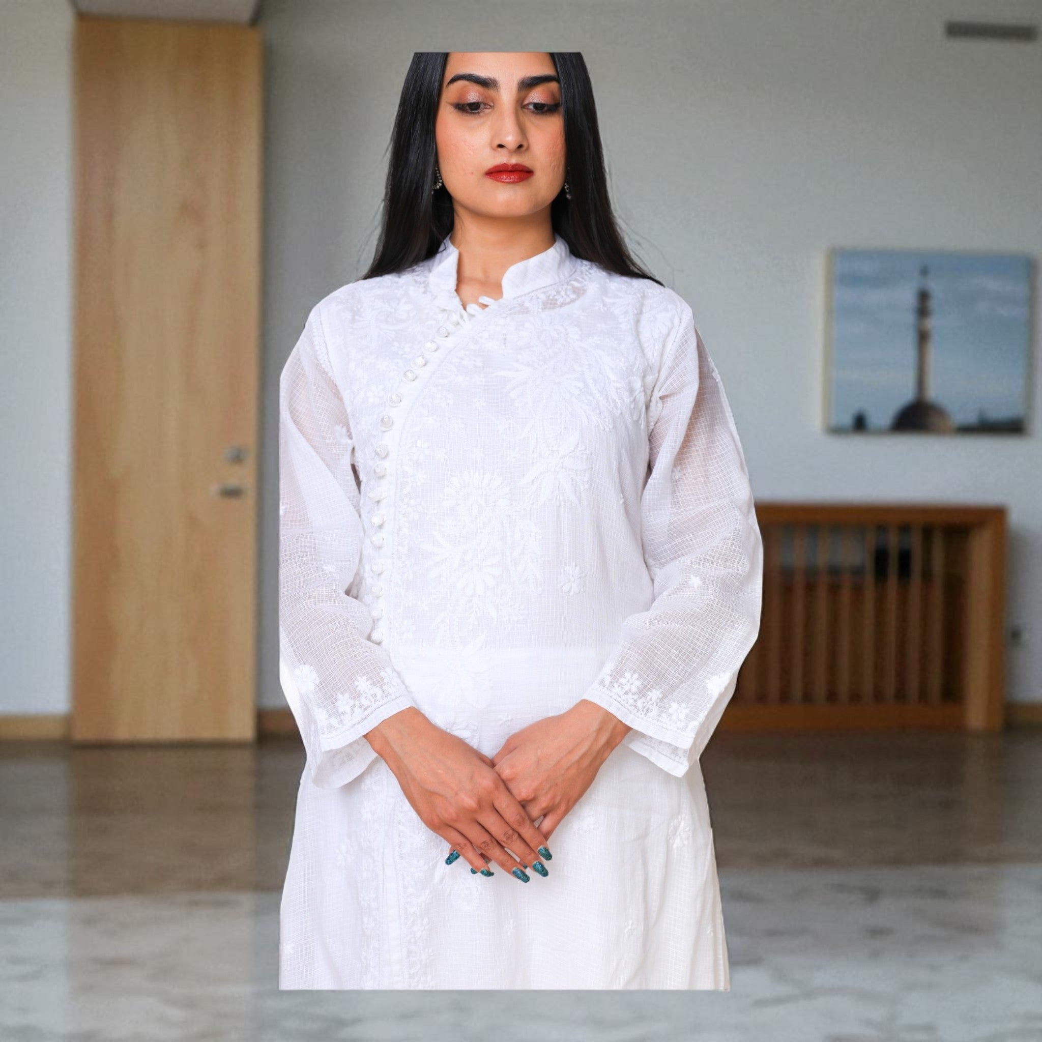 Noor Angrakha Cotton Kurta