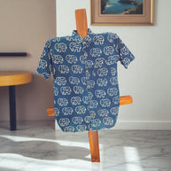 Artsy Hand Block Print Mens Shirt