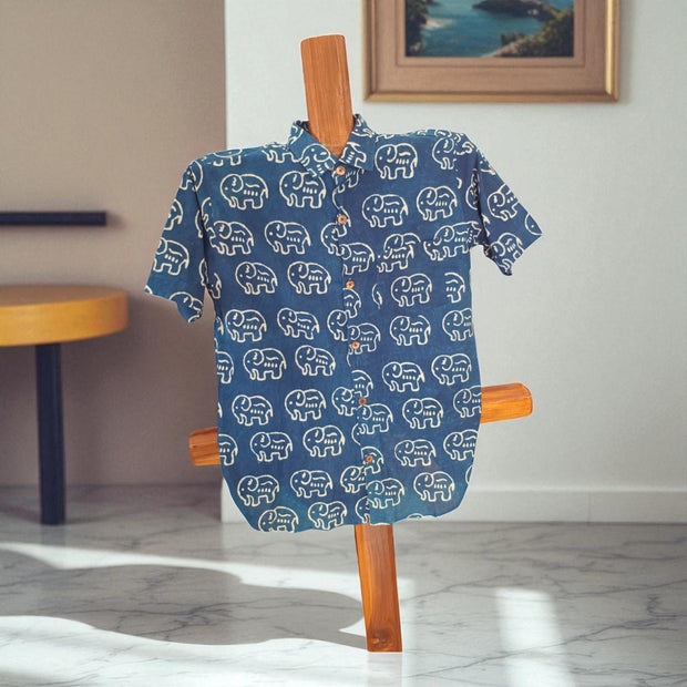 Artsy Hand Block Print Mens Shirt