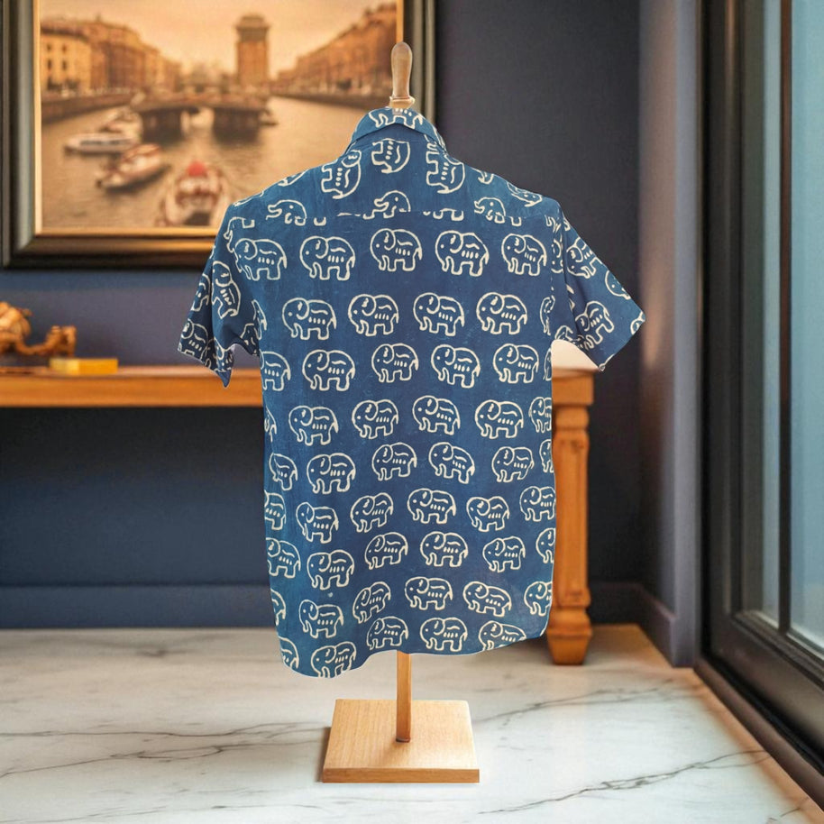 Artsy Hand Block Print Mens Shirt