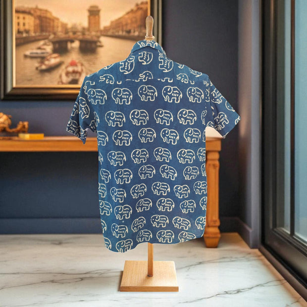 Artsy Hand Block Print Mens Shirt