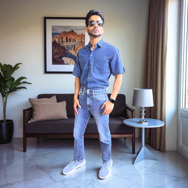 Artsy Hand Block Print Mens Shirt