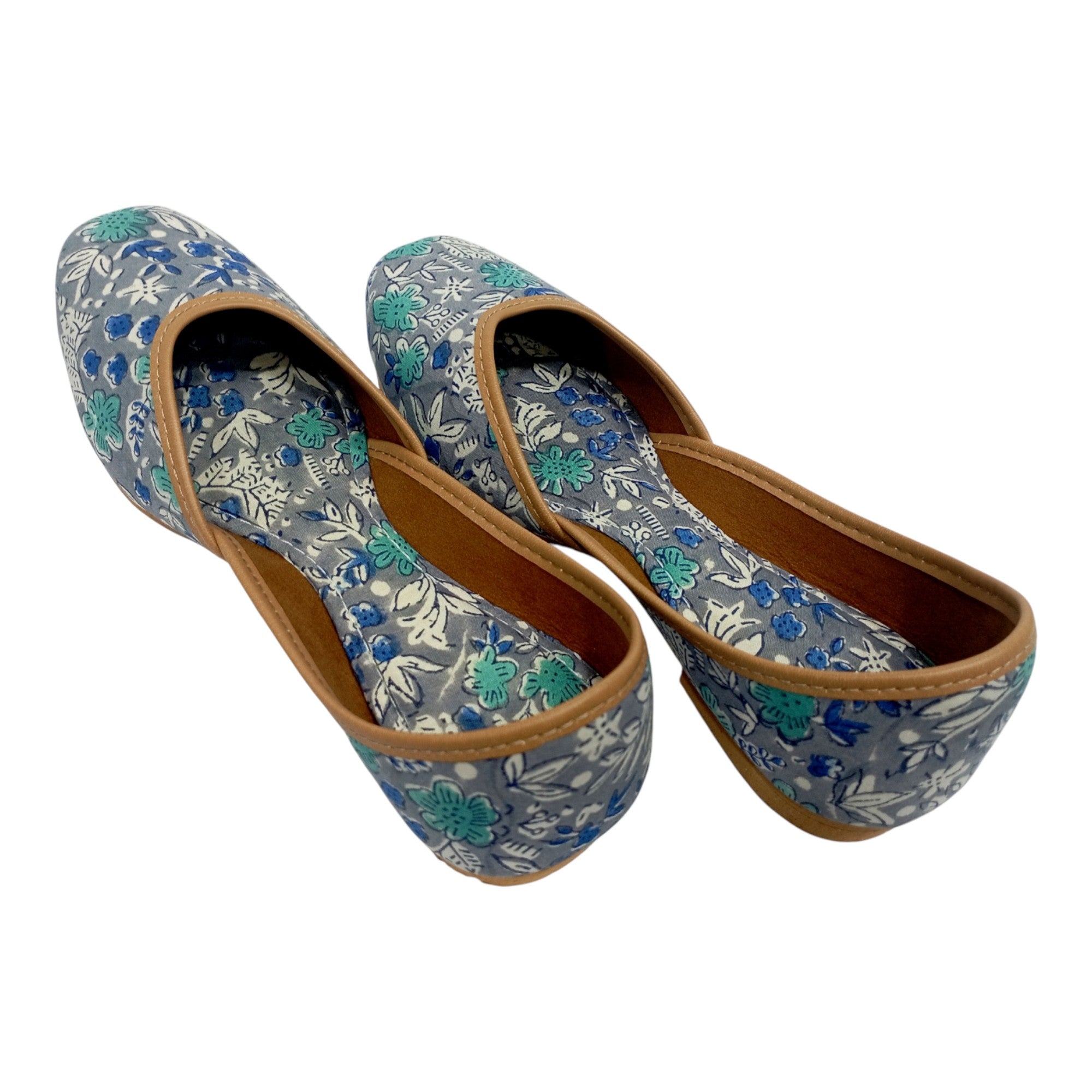 Grey Floral Handblock Jutti