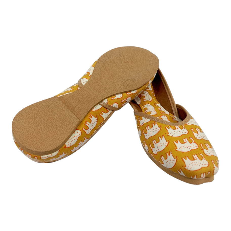 Mustard Animal Handblock Jutti