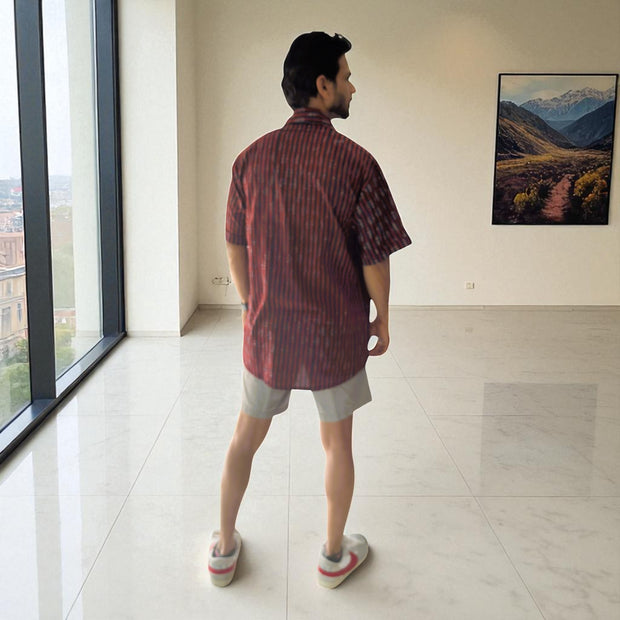 Artsy Hand Block Print Mens Shirt