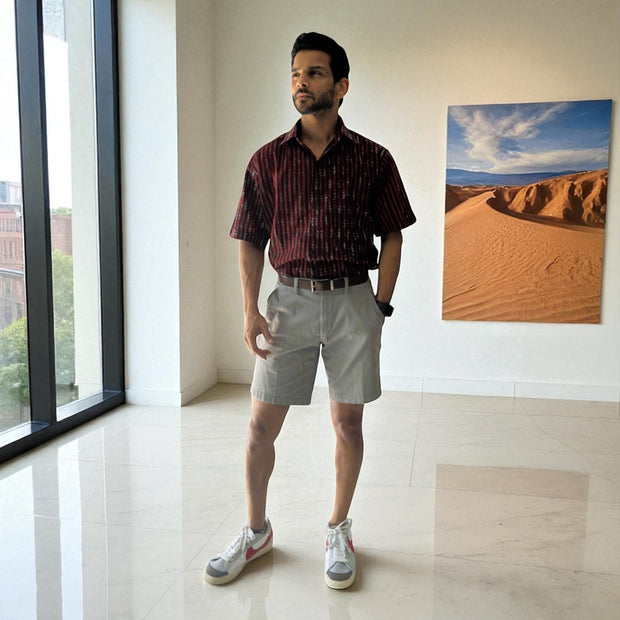 Artsy Hand Block Print Mens Shirt