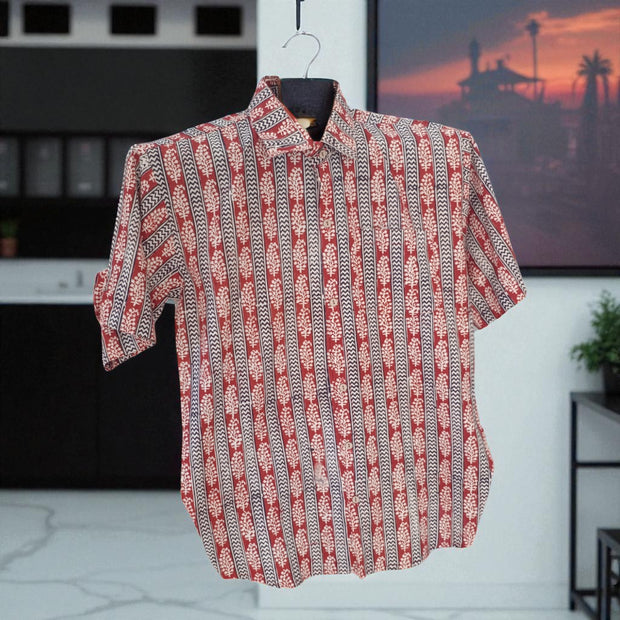 Artsy Hand Block Print Mens Shirt